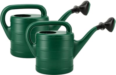 Gieter 5 Liter Set van 2 – Groene Tuingieters met Sproeikop – Kunststof Plantengieter voor Tuin, Balkon, Kamerplanten, Bloemen en Moestuin