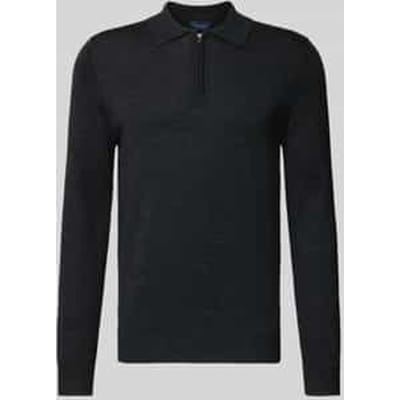 Regular fit gebreide pullover van wolmix met platte kraag