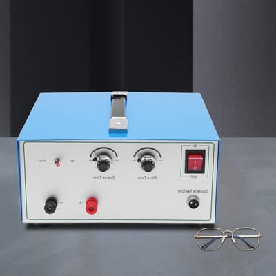 Puntlasapparaat - Soldeermachine Lasapparaat - Sieraden Repareren - Twee Laspistolen - 600 W - Blauw
