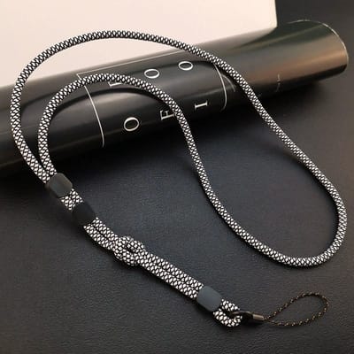 Longe pour téléphone portable réglable à double usage, cordon de cou pour téléphone portable, corde à main, chaîne d'épaule pour smartphone, clé, corde de suspension anti-perte 1pc black