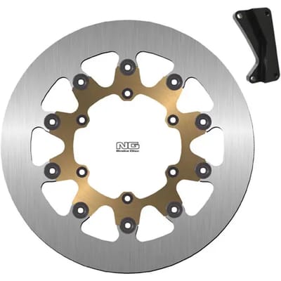 Set van combinatie van een solide zwevende schijfrem voor een motorfiets en montagebeugels. NG Brake Disc 723SPK13
