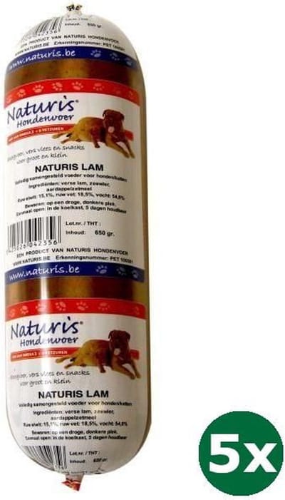 Naturis - Houdbaar Lam Hondenvoer - Natvoer Hond 5 x 650 gram