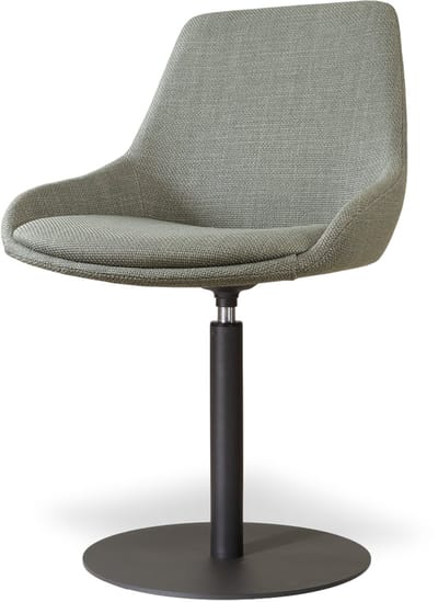 Nolon Niva-Isa Draaibare Tulp Eetkamerstoel Saliegroen - Mat Zwart Onderstel - Japandi - Comfortabel