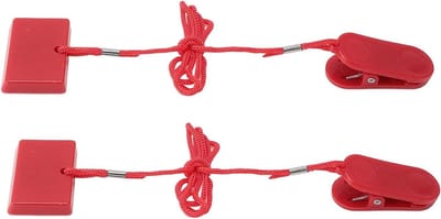 Loopband Veiligheidssleutel - Noodstop Clip - Veilig Trainen - Universele Magnetische Slot - 2 Stuks 40mm - Zwart