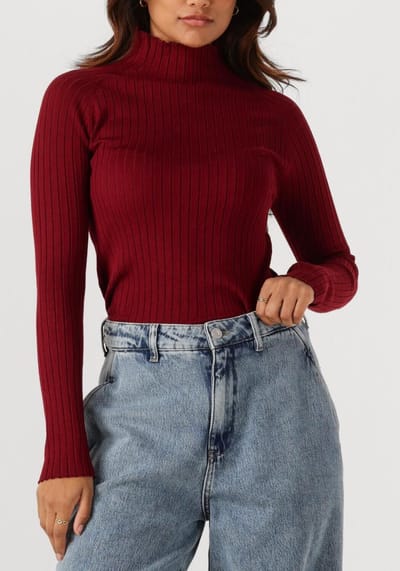 Ydence Knitted Top Kit Tops & T-shirts Dames - Shirt - Bordeaux - Maat XL