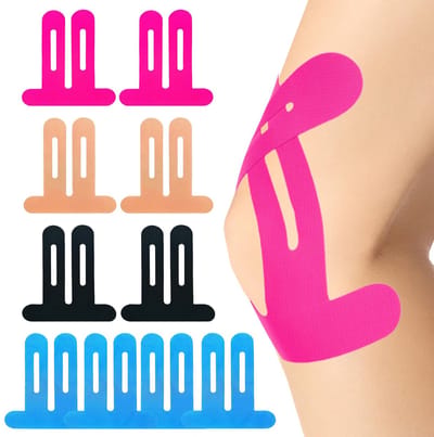 carmdering - Kinesiologie sporttape - Kinesiologie Tape Knie - 10 Stuks - Voorgesneden Sporttape - Waterdicht & Elastisch - 4 verschillende kleuren