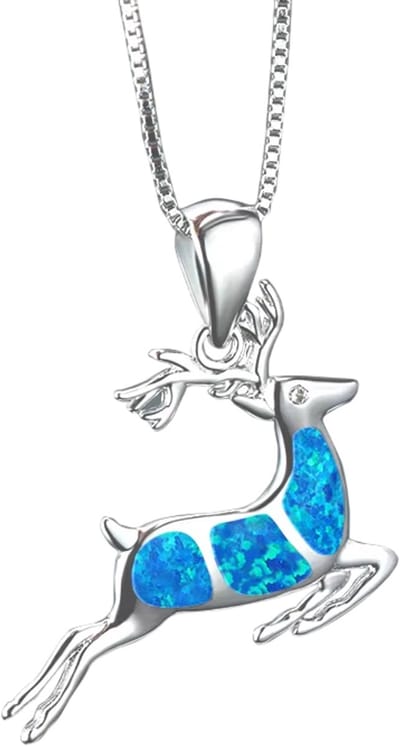 Gazelle Ketting voor Dames – Boho Opal Look Sieraad – Romantische Mode Ketting – Cadeau voor Dames en Meisjes – Geschikt voor Feesten, Bruiloften en Dagelijks Gebruik
