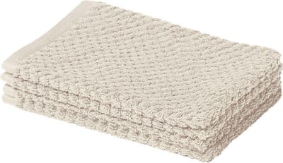 Yumeko washandjes dots wit zand 15x22 - 4 st