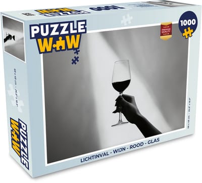Puzzel Lichtinval - Wijn - Rood - Glas - Legpuzzel - Puzzel 1000 stukjes volwassenen