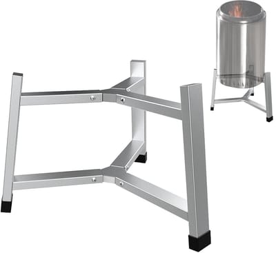 Vuurkorf Stand - Buitenkeuken Rek - Koken Buiten - Driehoekige Stabiliteit - 38 cm - Zilver