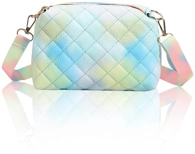 Cosensi - Schoudertas - Mini Crossbody Tas - Schattig Regenboog Ontwerp - Blauw - Handtas voor Meisjes - Perfect voor Kinderen en Vrouwen