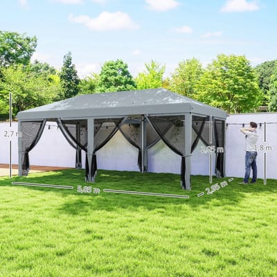 WentinkMo outsunny Arbor - Outdoor Garden Arbor barnum - opvouwbare pop -up terras 6x3m.