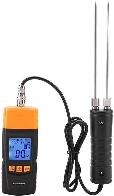 aladdien - Lcd-scherm - Digitale Vochtigheid- en Temperatuurmeter - Handzaam Formaat - Hout Vocht Tester - Nauwkeurig - Geschikt voor Binnen en Buit...