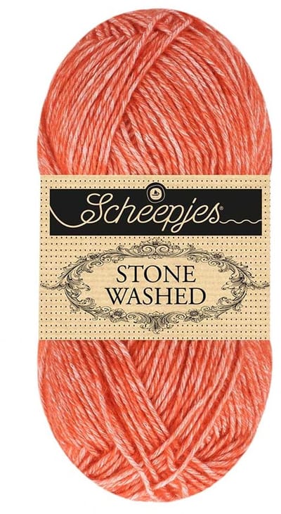 Scheepjes Stone Washed - 843 Realgar Red - Haakgaren / Breigaren