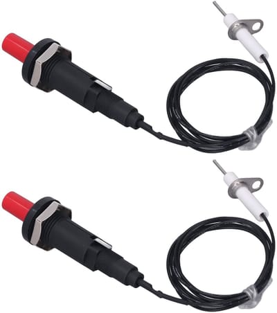 Allecto - Push Botton Piezo Ontsteker - Aansteker voor Gas Grill - Zwart - Vervangende Ontsteker Kit - Geschikt voor Propaan en Aardgas - Keramisch...