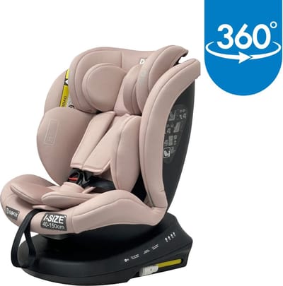 Ding Aiden Autostoel - Roze - 360° Draaibare Isofix Autostoel - i-Size - Vanaf 40 tot 150cm - 0 tot 12 jaar