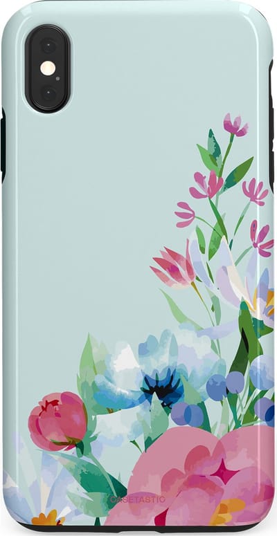 Casetastic hoesje geschikt voor Apple iPhone XS Max - Dubbellaagse bescherming - Dagdroom in bloei - Fashion Case - Lichtgrijs Lichtroze