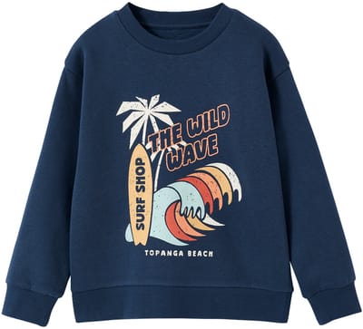 Vertbaudet Sweater jongen met ronde hals en lange mouwen