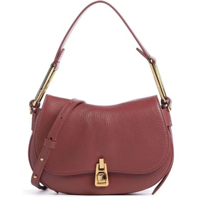 COCCINELLE Leren Schoudertas Magie Soft Shoulderbag Grained Leather Brandy Bruine