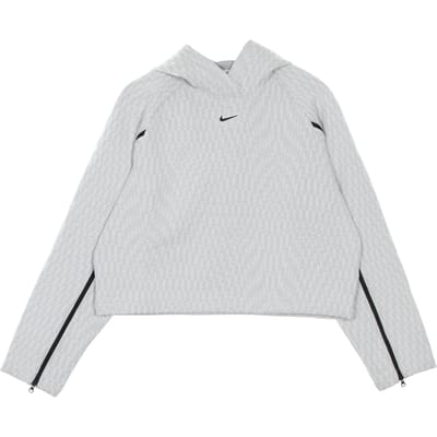 Lichtgewicht damessweatshirt met capuchon W Sportswear Tech Pack hoodie met all-over jacquard wit/zwart