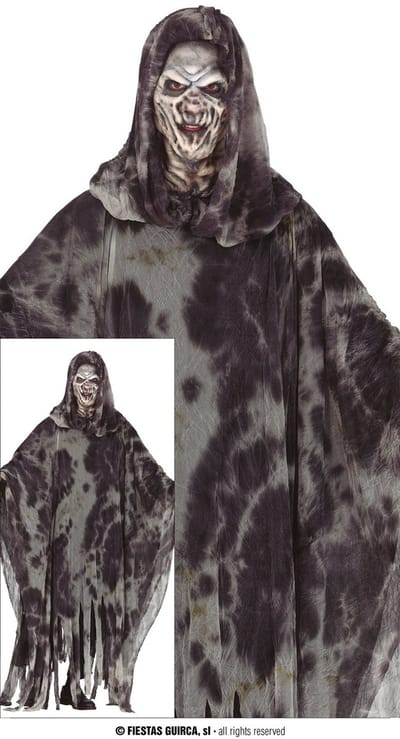 Fiestas Guirca - Heren poncho grey ghost - L - Carnavalskleding - Carnaval - carnavalskleding 2027 - Carnaval kostuum
