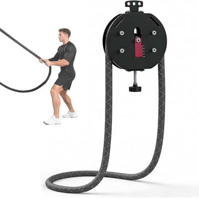 Touwtrainer Fitnessapparaat - Ophangbaar Trainingsapparaat - Full Body Workout - Verstelbare Weerstand - 4 Meter Touw - Rood