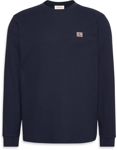 Calvin Klein T-shirt Wafel T Shirt Met Lange Mouwen Lv040em217 Cef Dark Sapphire Mannen Maat - XL