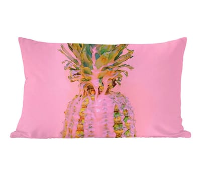 Sierkussens - Kussentjes Woonkamer - 50x30 cm - Verf - Ananas - Roze - Zomer