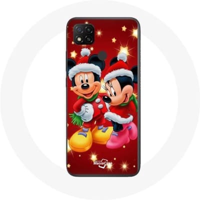 Coque pour Xiaomi Redmi 9C Mickey Mouse et Minnie Mouse le jour de Noël
