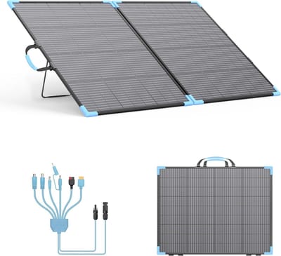 Zonnepaneel Set - Draagbaar Paneel - Energie Opwekken - Dubbelzijdig Rendement - 220 Watt - Zwart