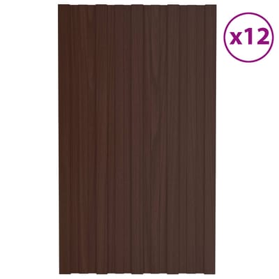 vidaXL - Dakpaneel - 12 - st - Bruin - 80 - x - 45 - cm - Verzinkt - staal