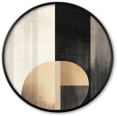Poster in lijst Rond - Fotolijst 60x60 cm - Posters - Vormen - Modern - Zwart - Ronde posterlijst zwart - Decoratie - Wanddecoratie woonkamer - Muurdecoratie slaapkamer