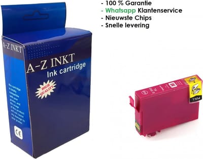 AtotZinkt huismerk Epson 502 XL M Magenta Rode inkt cartridge - Met Chip - Epson 502XL - Voor Printers: Expression Home XP-5100 / XP-5105 - Workforce WF-2860DWF / WF-2865DWF