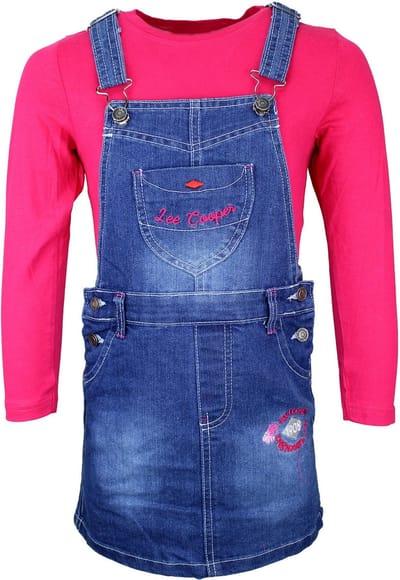 Lee Cooper Jurkje Lee Cooper denim lichtblauw Kids & Kind Meisjes Roze, Blauw - Maat: 98/104