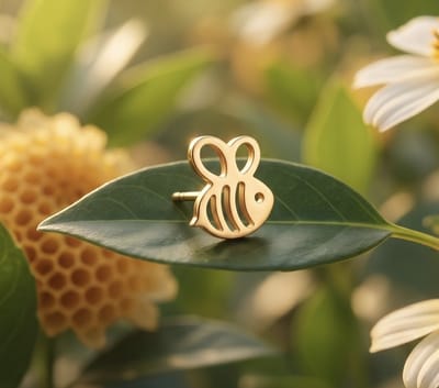 VIBE - Gouden oorbellen dames - bijtje design - kleine studs - trendy - cadeau voor haar - Vibe
