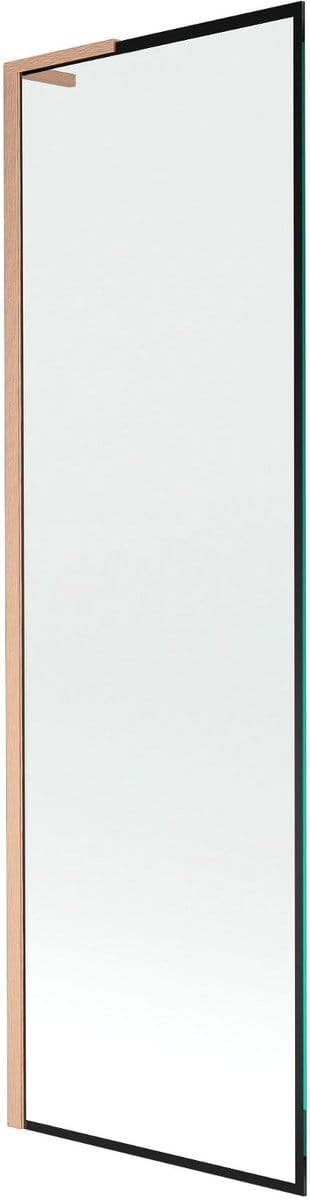 Mexen Next L badwand 1-delig 60 x 150 , zwart frame, geborsteld koper - 895-060-000-03-70-65