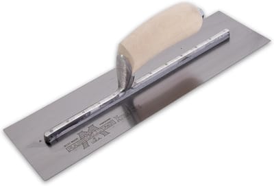 Professionele Betonspaan 14 x 4 inch - Koolstofstaal Troffel met Gebogen Houten Handvat