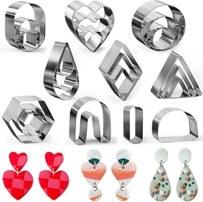24-delige Set Uitsteekvormpjes RVS voor Polymere Klei, Oorbellen en Sieraden Maken