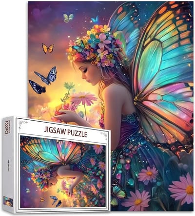 1000-delige Puzzel - Legpuzzel Volwassenen - Ontspannend Tijdverdrijf - Precies Passende Stukjes - 50x70 cm - Vlinder Tuin