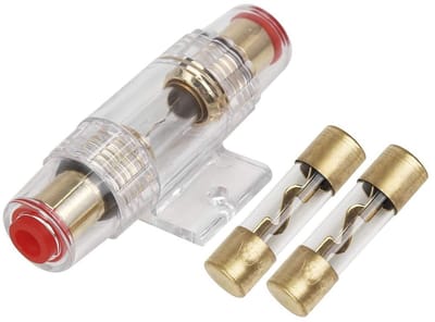 Inline Auto Fusehouder voor 4, 6 en 8 Gauge met 60A AGU Zekeringen voor Auto Audio Systeem en Elektrische Apparaten