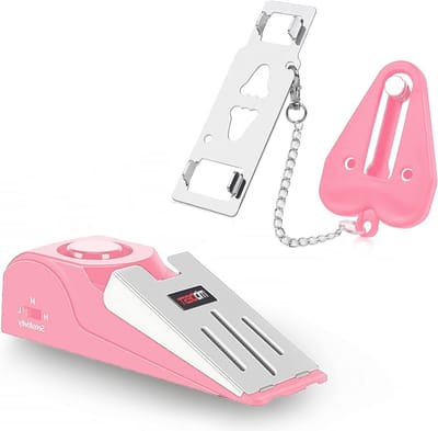 Deurslot en Alarm - Extra Beveiliging - Veiligheid Thuis - Dubbele Bescherming - 120DB Sirene - Roze