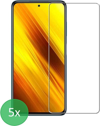 Geschikt Voor: Poco X3 / X3 Pro / F3 - 5x Screenprotector - screen protector - glas - bescherm - beschermglas