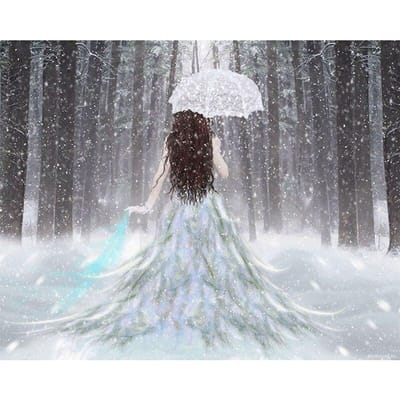 Diamant  Schoonheid in het besneeuwde bos  Handgemaakte Cross Stitch Kit Diamond Painting Fashion Home Decoration 20X30CM gray