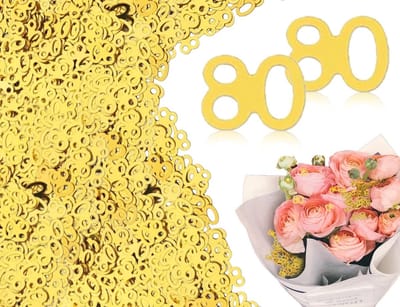 Allecto - Confetti 80e verjaardag - Verjaardagsdecoratie - Goud - Bruiloft decoratie - Feestelijke gelegenheid - 300 stuks