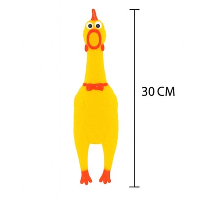 THAR Schreeuwende Kip 30 cm – Grappig Speelgoed voor Kinderen & Huisdieren – Rubber Kip met Geluid – Origineel Cadeau – Anti-Stress Gadget
