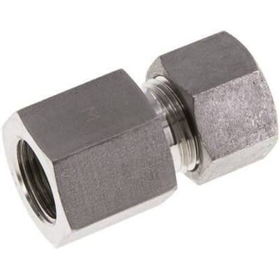 G 3/8'' x 12L RVS Rechte Snijring Koppeling 315 Bar DIN 2353 - FL2S-FC-ST-038G-12-L