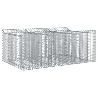 vidaXL - Gabion - verhoogd - bed - 150 - x - 100 - x - 60 - cm - Gegalvaniseerd - staal