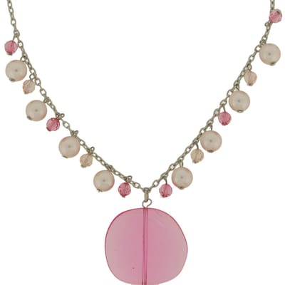 Behave - Ketting met roze parels en hanger - Speels & romantisch