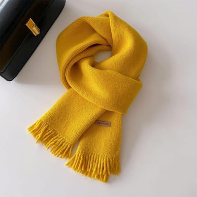 Dames Heren Imitatie Kasjmier Warme Sjaals met Kwastjes Voor Koreaanse Herfst Winter Effen Sjaal Hijab Designer Sjaal Wrap Stolen Sjaal 21x166cm orange