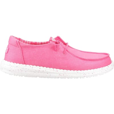 HEYDUDE Wendy Stretch Canvas Katoenen Vrouwen Fandango Roze Mocassins Schoenen